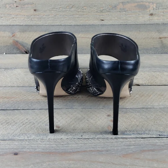 Sam Edelman Woman's  Leather Monroe  Heels  Black White - Picture 4 of 12